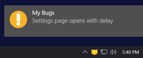 New important bug notification